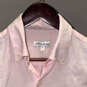 Peter Millar Light Pink linen Casual Button Down Shirt